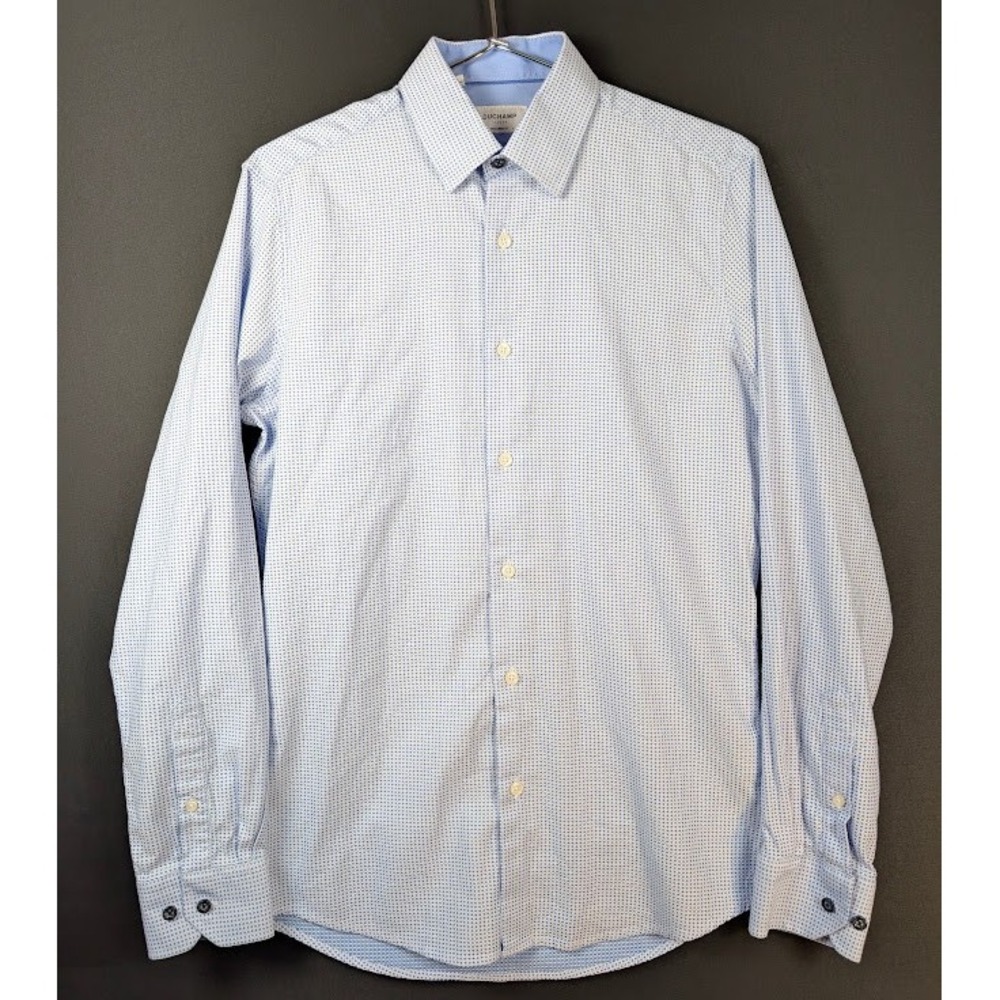 Duchamp Button Down Dress Shirt‎ Mens 15.5/M 39 Blue Tailored Fit